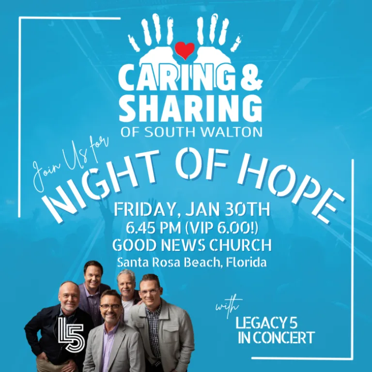 Night Of Hope Concert Jan 30 Benefiting Caring & Sharing of South Walton