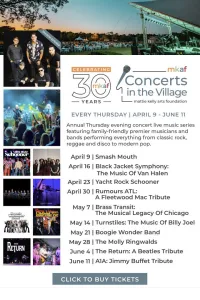 MKAF Concerts in the Village April 9 through June 11