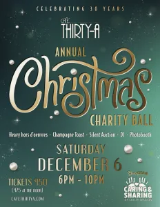 Café Thirty-A Celebrates 30 Year Anniversary With Annual Christmas Charity Ball Dec 6